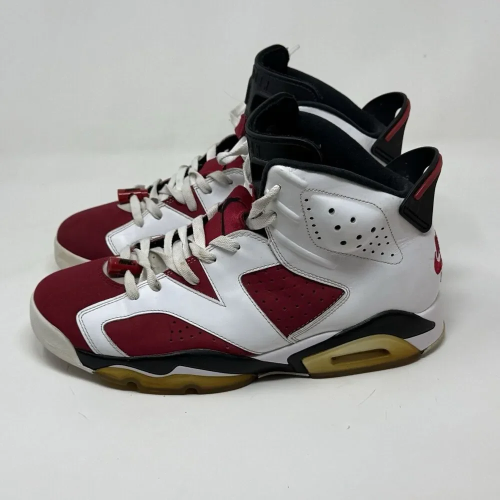 Nike Air Jordan 6 Retro OG Sneakers Mens 11 Carmine Red White 2020 CT8529-106